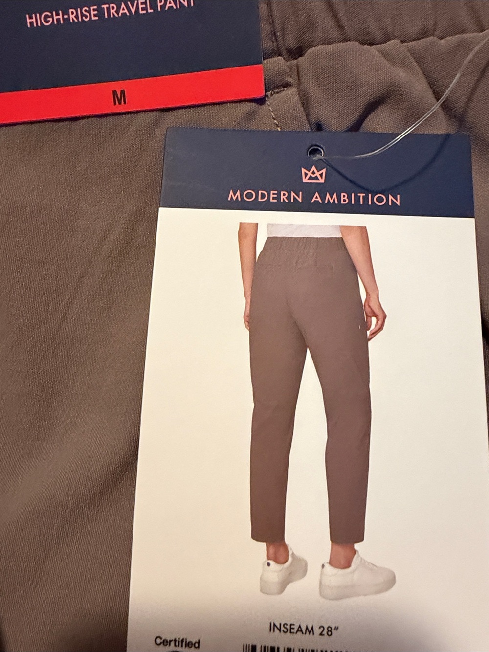 NWT Modern Ambition Brown High Rise Stretch Travel Pants size M - Picture 5 of 5